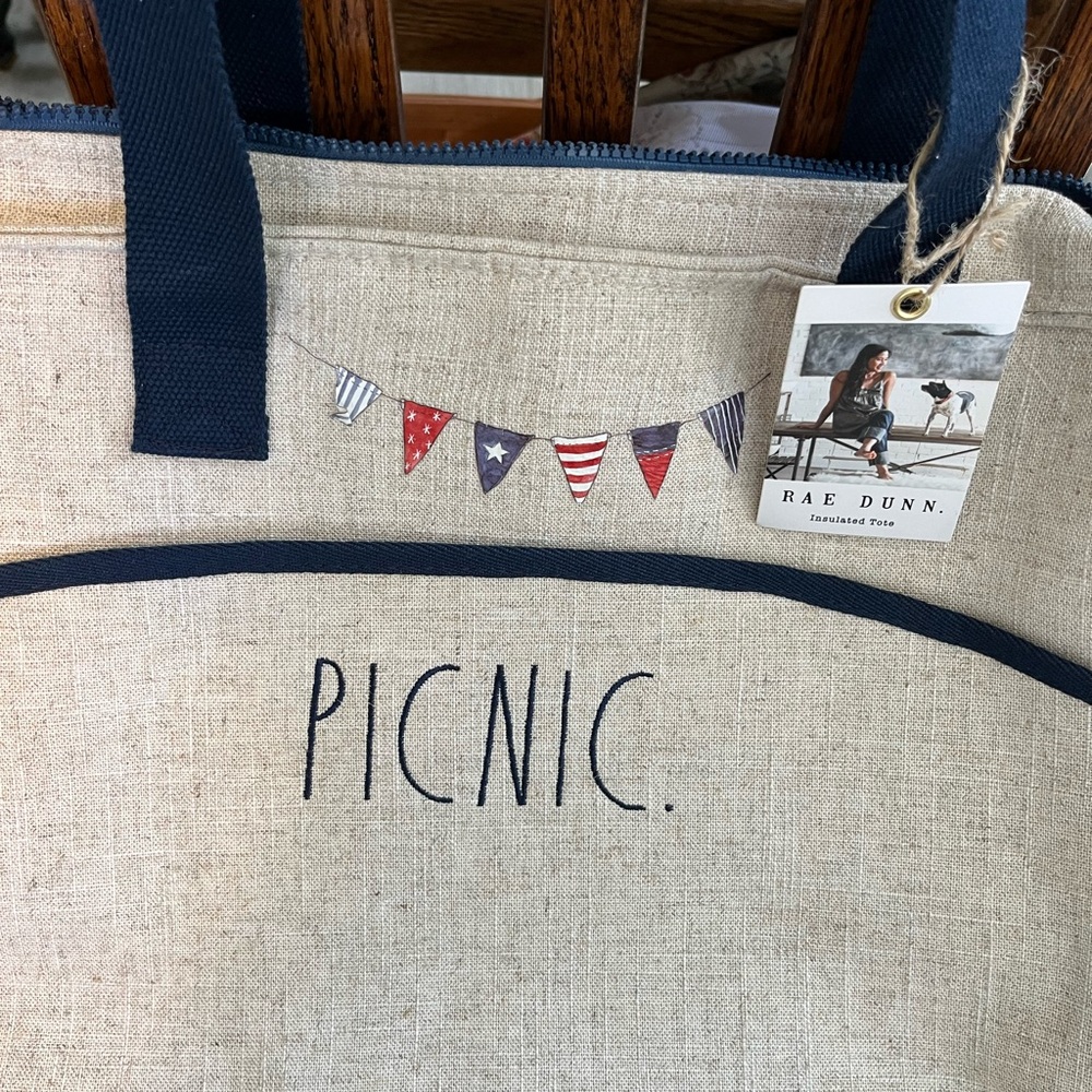 NWT RAE DUNN INSULATED PICNIC TOTE - Picture 2 of 9